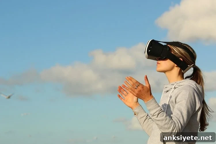 a woman in a vr set