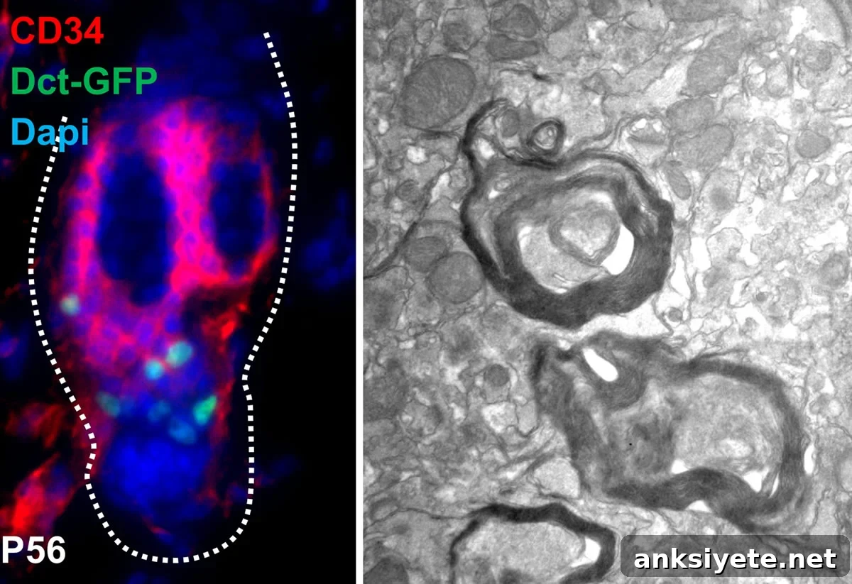 This shows the myelin sheath