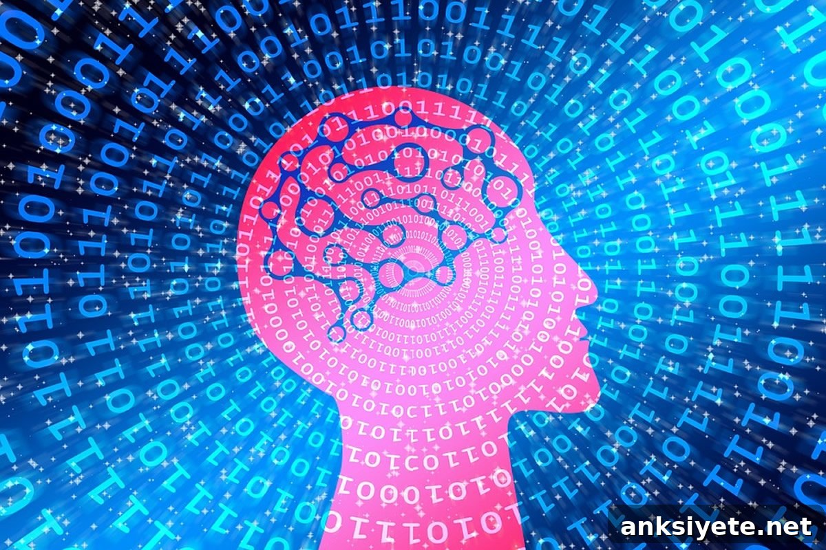 This shows a head surrounded by binary code