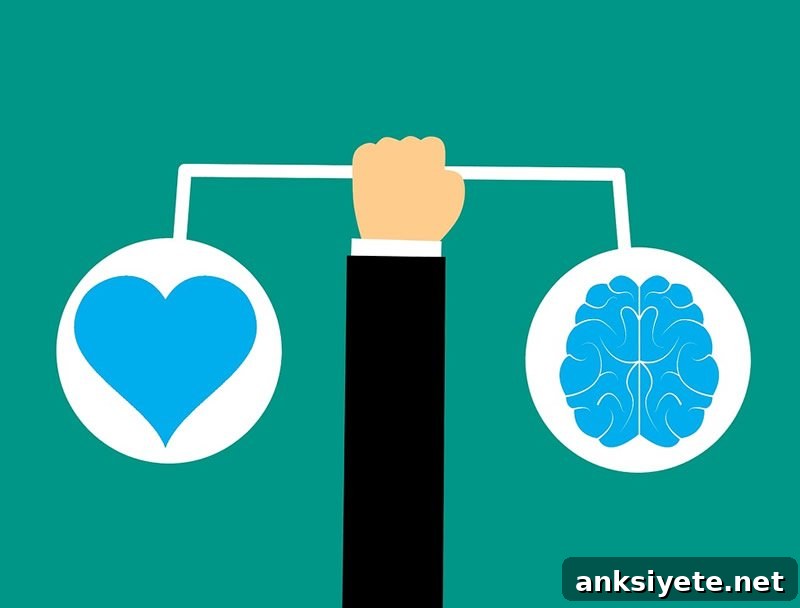 Cartoon illustration of a heart and a brain