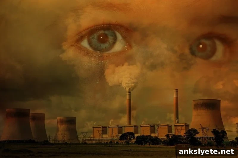 This shows smoke stacks and a child's eyes