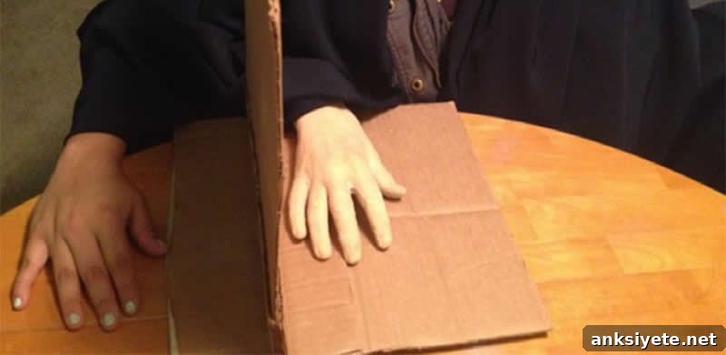 This shows the rubber hand illusion