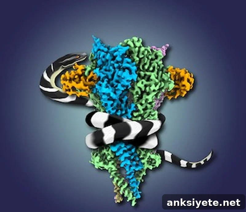 This shows a snake and a nicotinic receptor