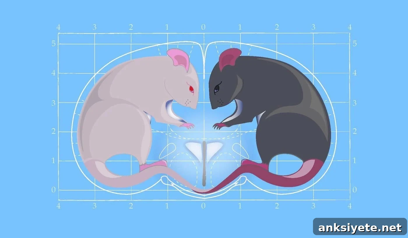 This is a drawing of two mice