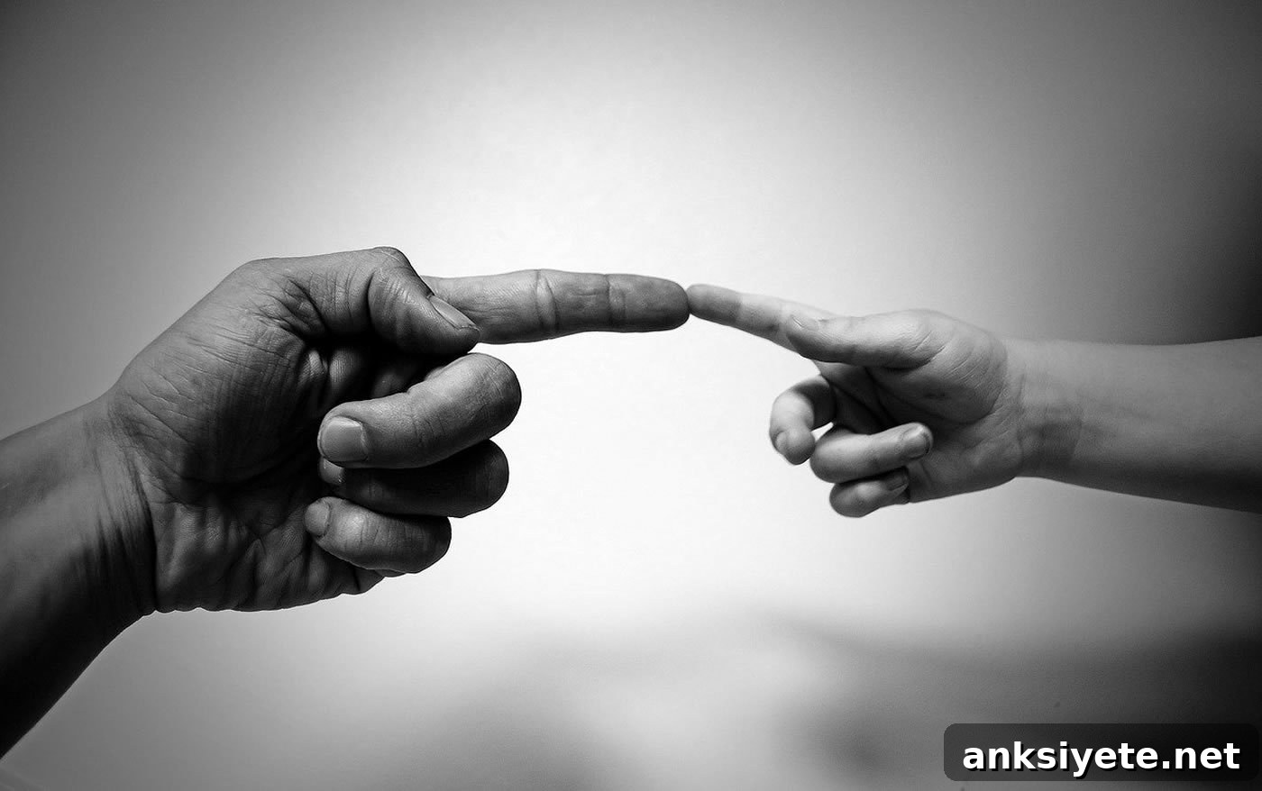 This shows a man and a child's fingers