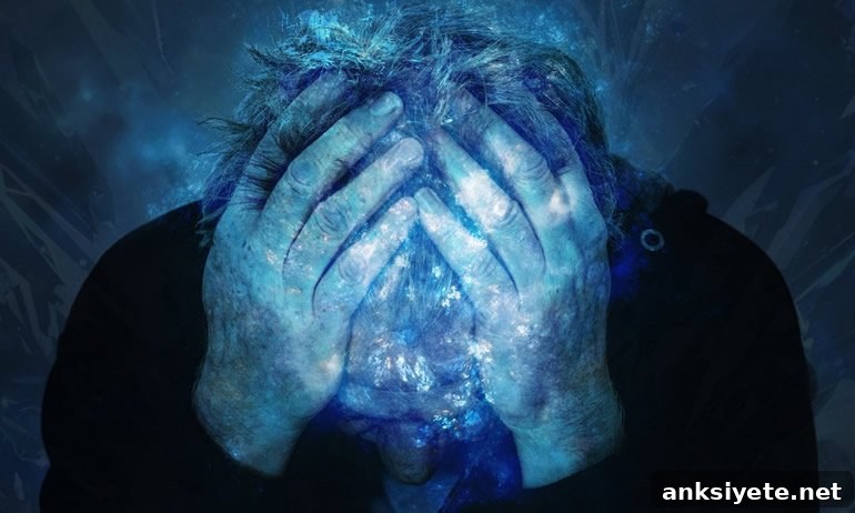 This shows a stressed man