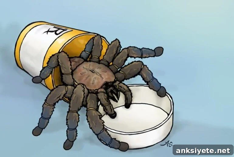 This shows a cartoon of a tarantula