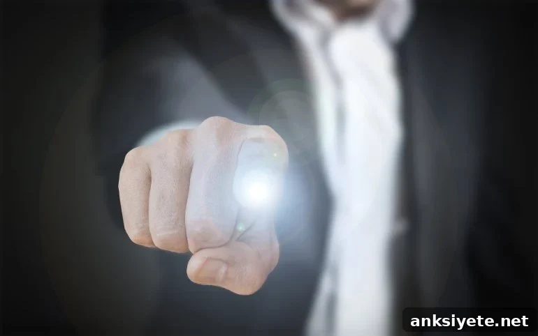 This shows a man pointing