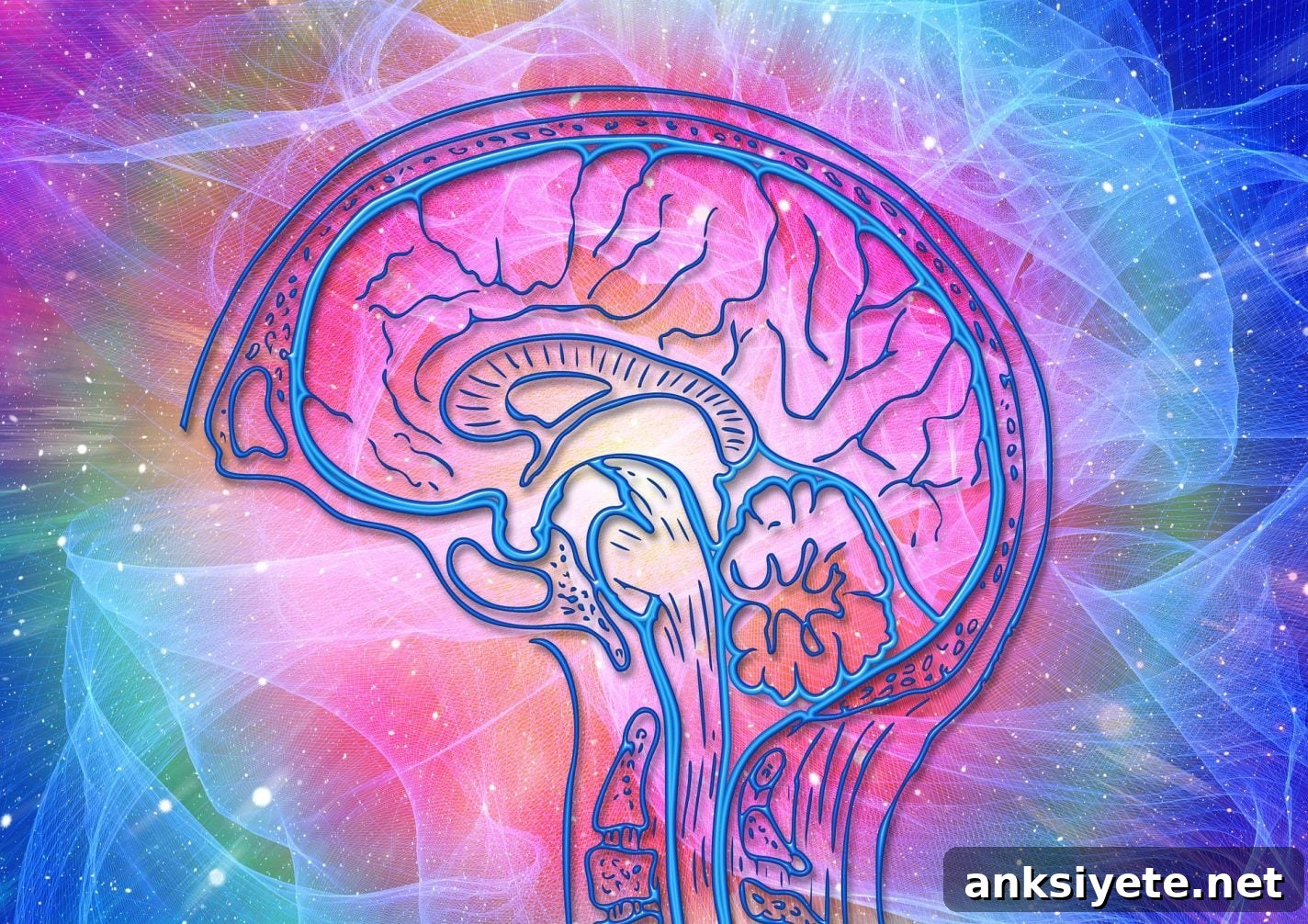 This shows a drawing of a brain