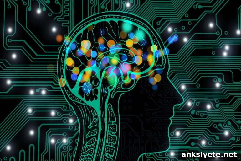 This shows the outline of a head and computer chips