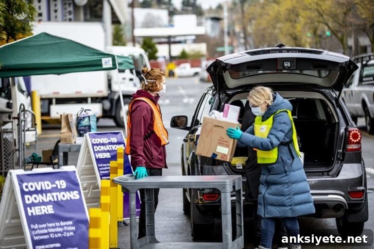 Recognizing Shared Humanity Led to More Helping in the Pandemic 2 This shows a lady donating items to a COVID donation center