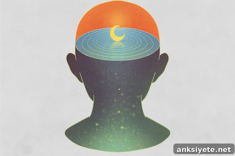 This shows the outline of a head with a half moon inside