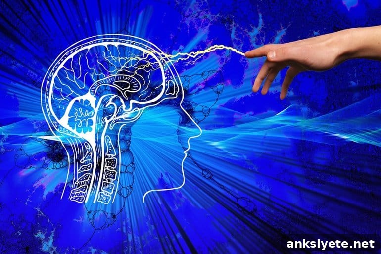 This shows a brain and a finger with lightening coming out of it