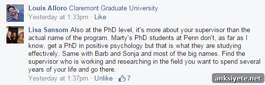 PhD programs in positive psychology facebook