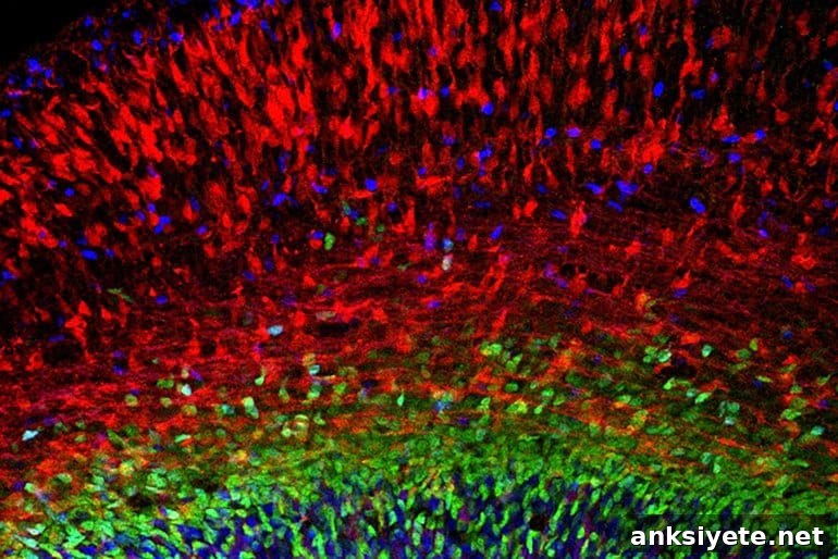 This shows the developing cerebral cortex of a mouse