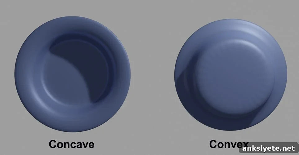 This shows a concave and convex circles