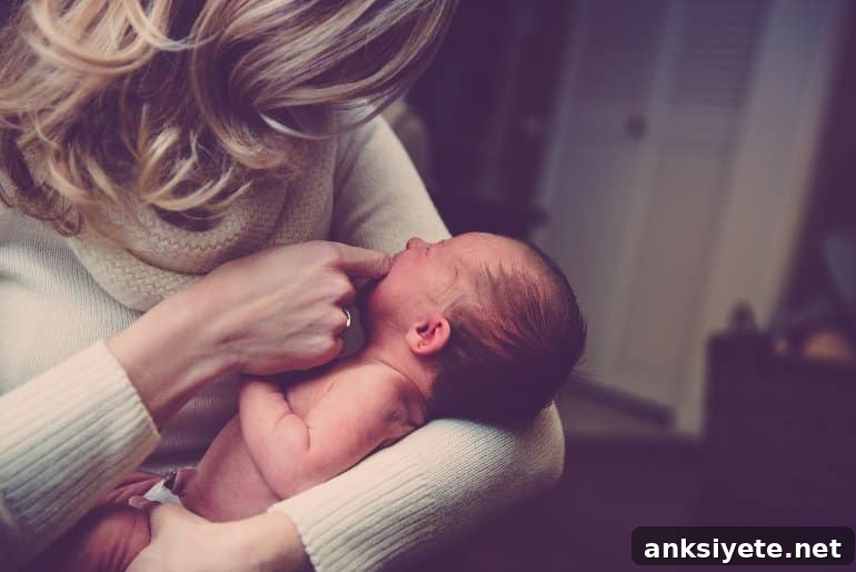 This shows a mom and newborn