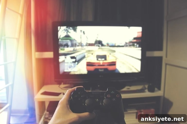 This shows a person playing a video game