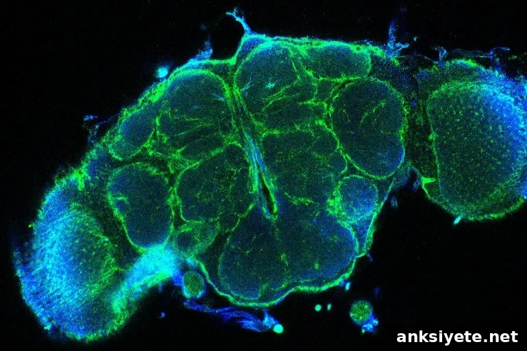 This shows a cross section of a fly brain
