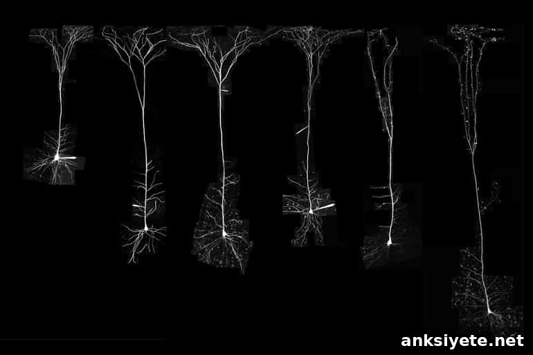 This shows pyramidal neurons from different animals and a human