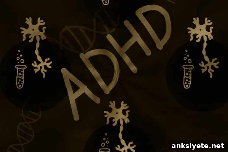 This shows drawing of neurons and the letters ADHD