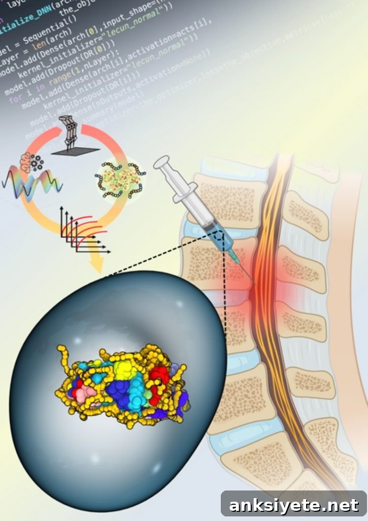 This shows a spinal cord and a syringe