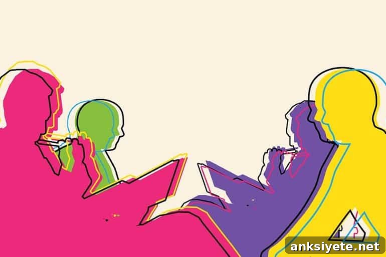 This shows a cartoon of people talking