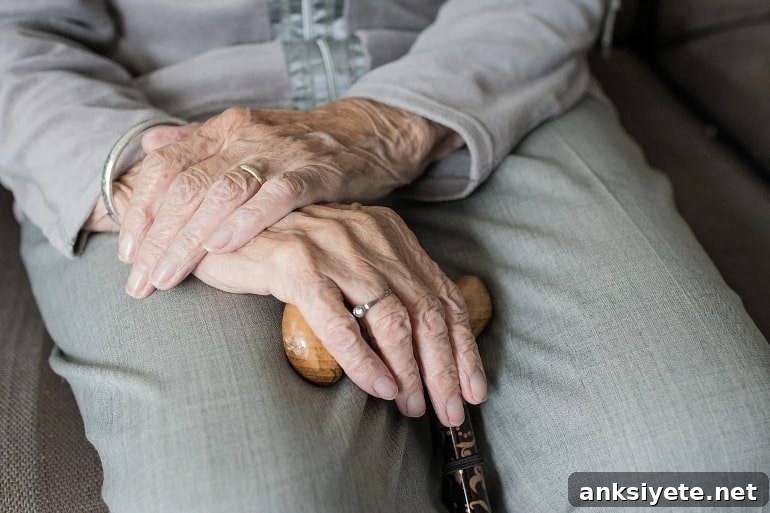 Lithium Linked to Lower Dementia Risk 2 This shows an older lady with her hands crossed over her knees