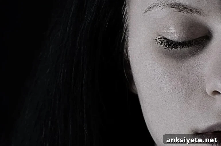 This shows a depressed looking lady