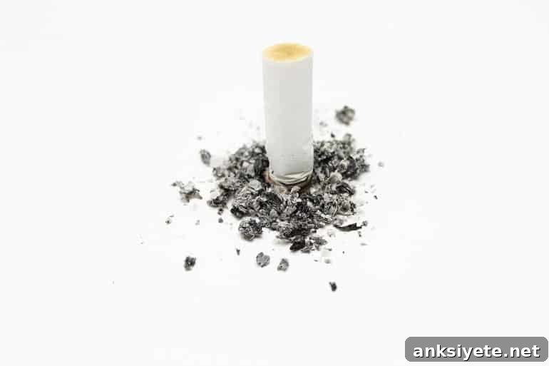 This shows a stubbed out cigarette