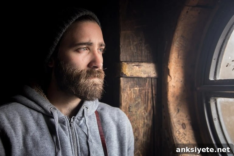This shows a sad looking man