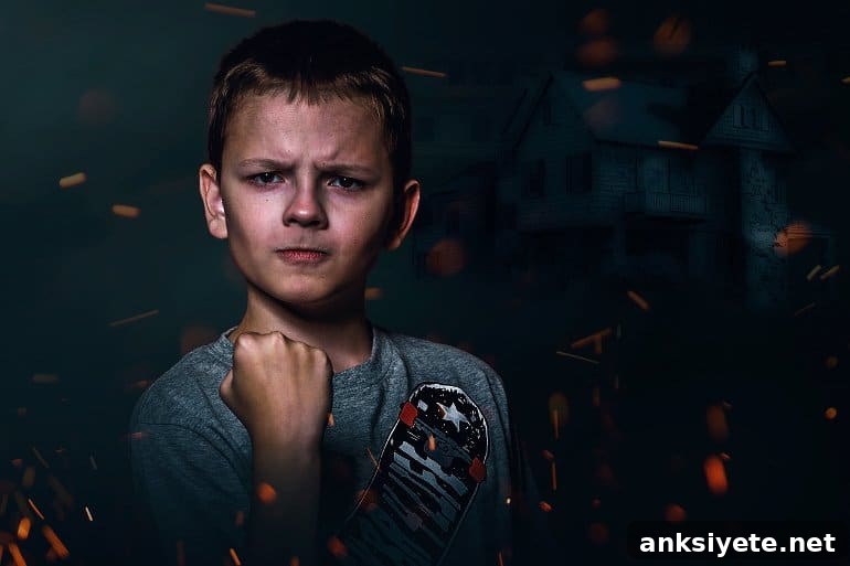 This shows an aggressive little boy