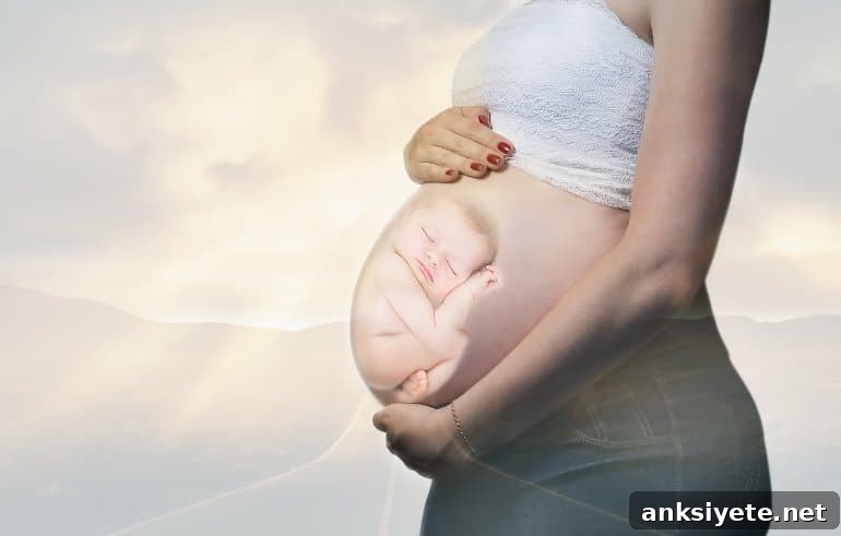 This shows a pregnant woman