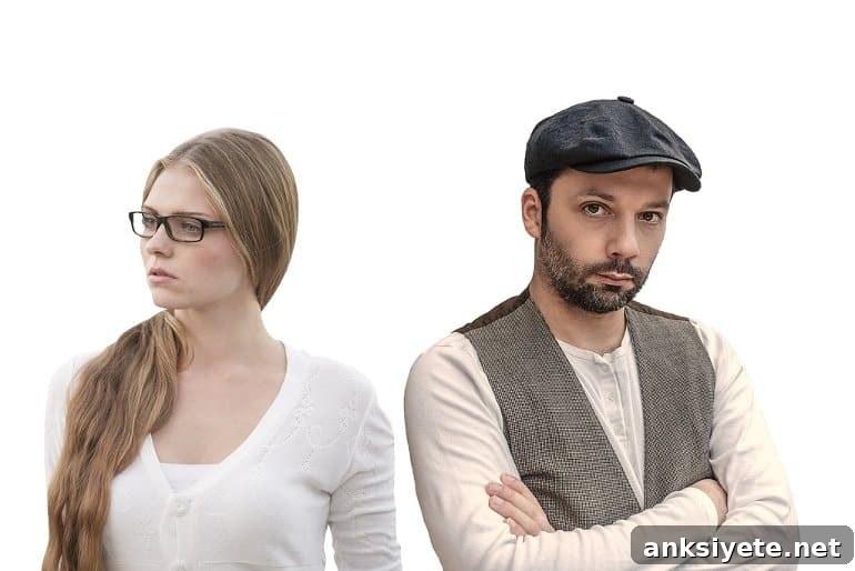This shows an unhappy couple