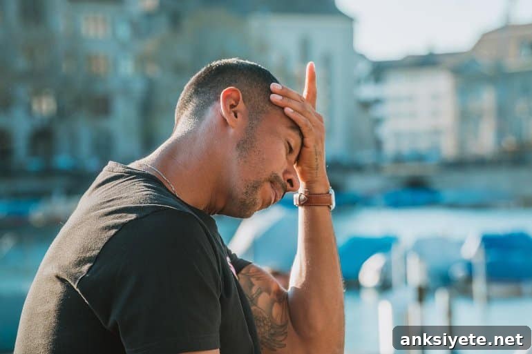 This shows a stressed looking man