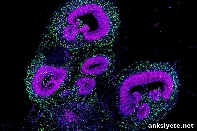 This shows brain organoids