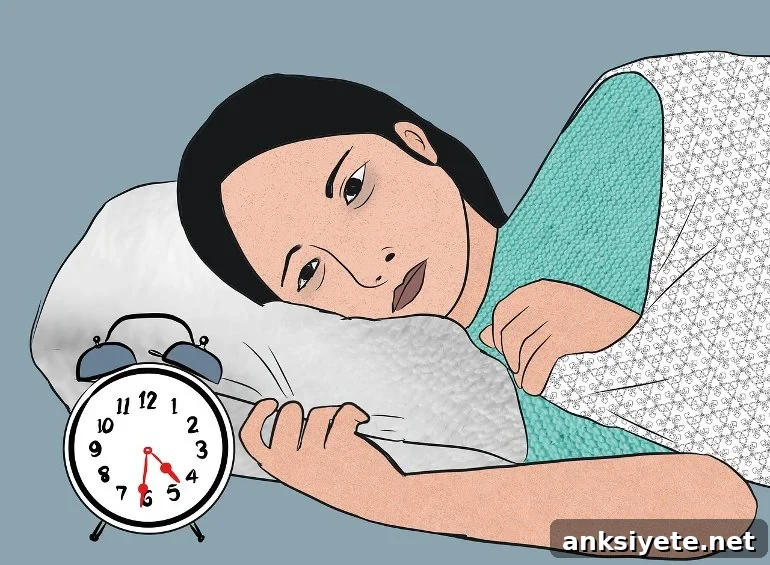 Managing Insomnia in Autistic Adults 2 This shows a drawing of a woman awake in bed