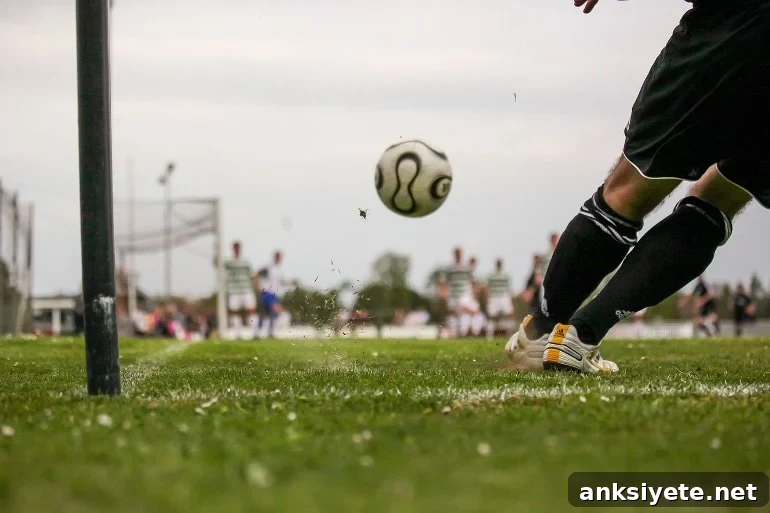 This shows people playing soccer