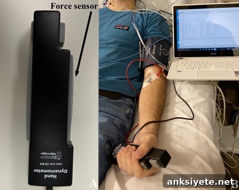 This shows the device and an arm