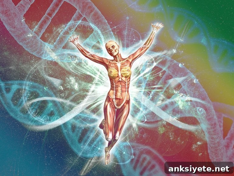 This shows DNA and the outline of a person