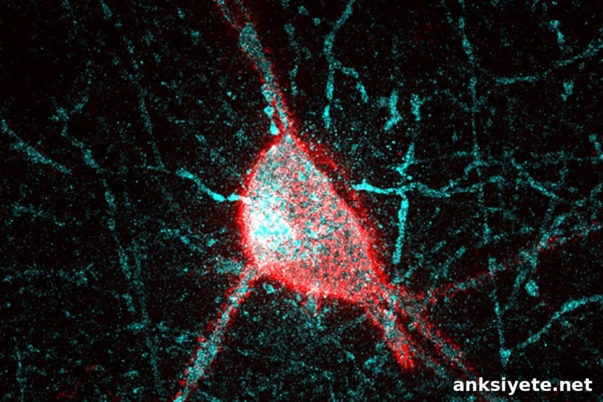 A parvalbumin interneuron surrounded by the perineuronal net