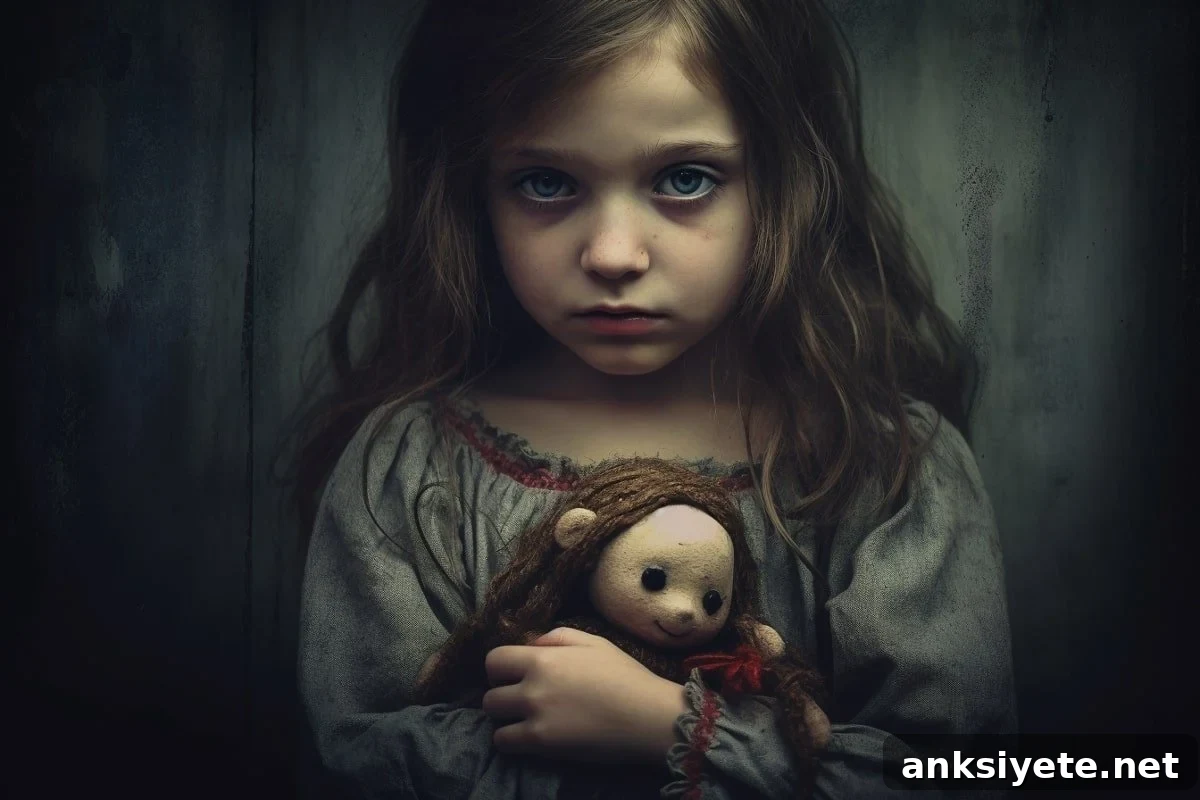 This shows a sad little girl.