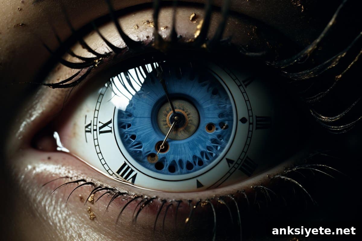 This shows an eye as a clock.