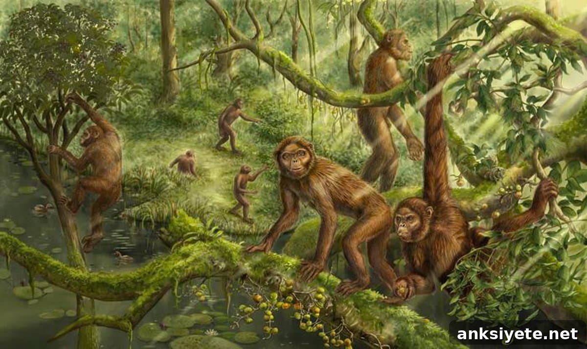This shows a drawing of Lufengpithecus.