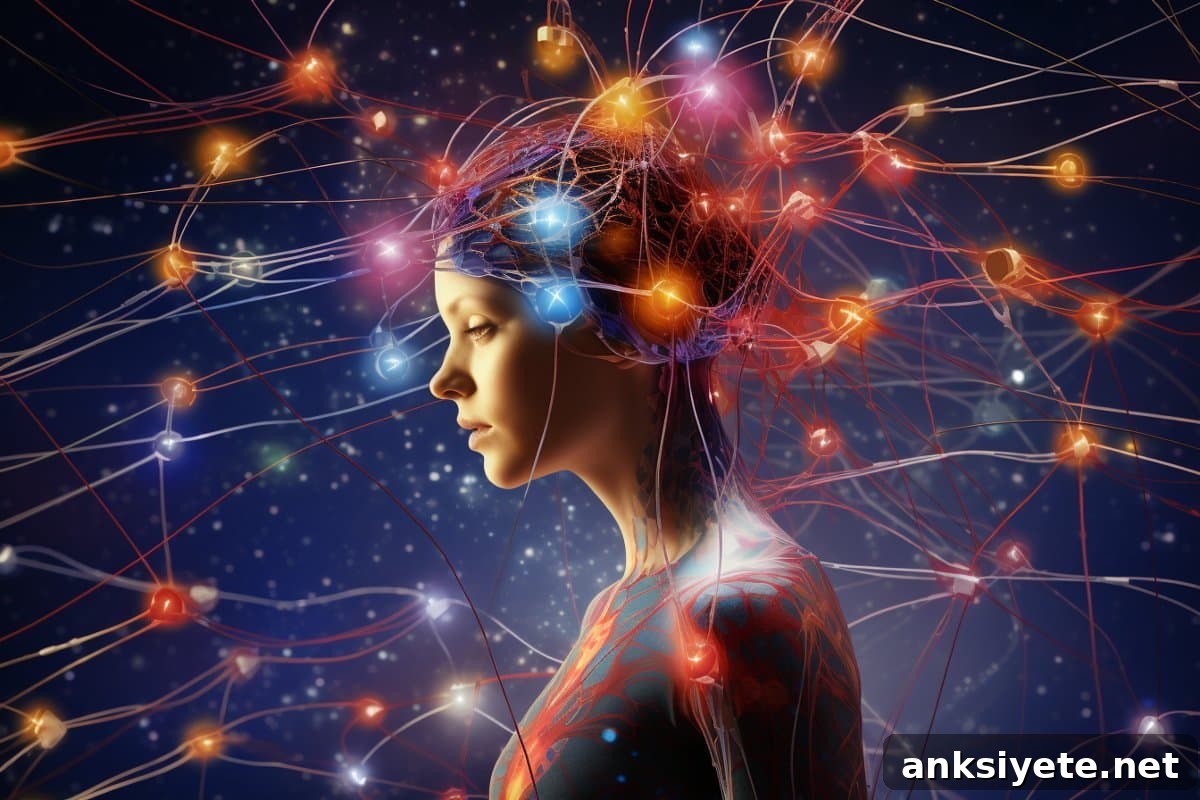 This shows a woman and neurons.