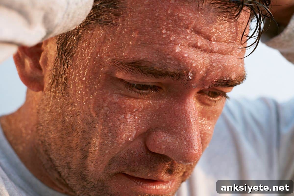 Scientists Identify Genetic Cause of Hyperhidrosis 2 This shows a man sweating.